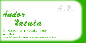 andor matula business card